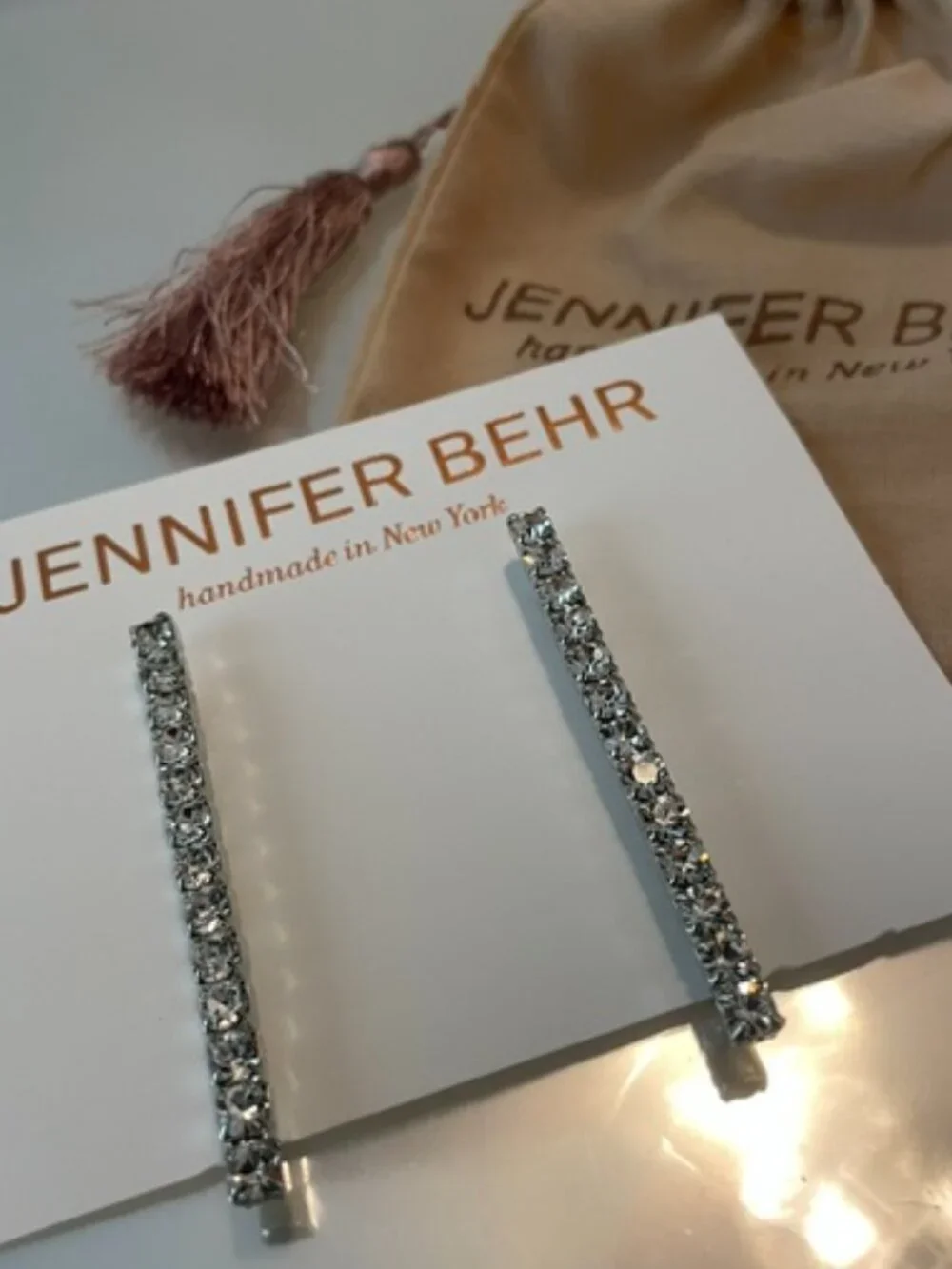 JENNIFER BEHR Swarovski Crystal Hair Slides Set of 2 Brand New NWT
